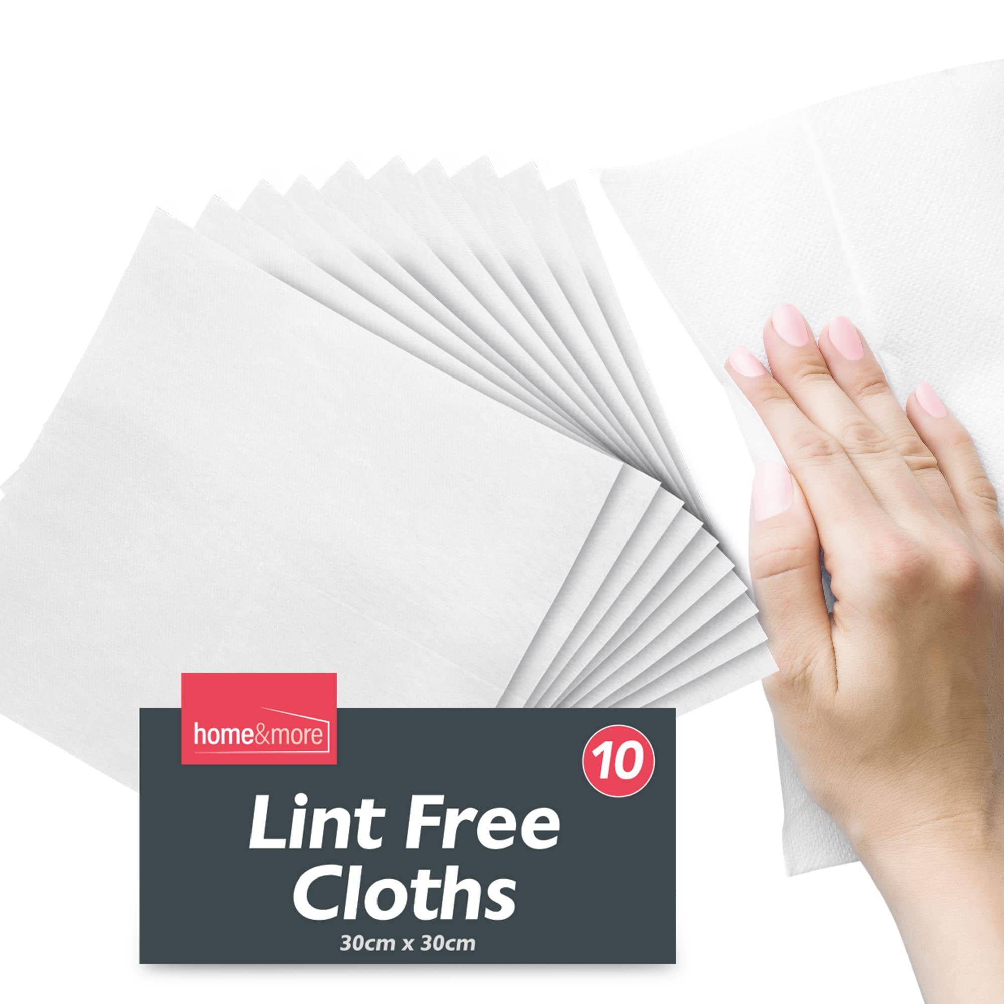 SOL 10pk Lint-Free Cloths – 30x30cm Reusable Soft Wipes for Oiling Wood, Screens, Glass and Dust Removal – Durable, Scratch-Free Cloths for Home, Office and Car Use