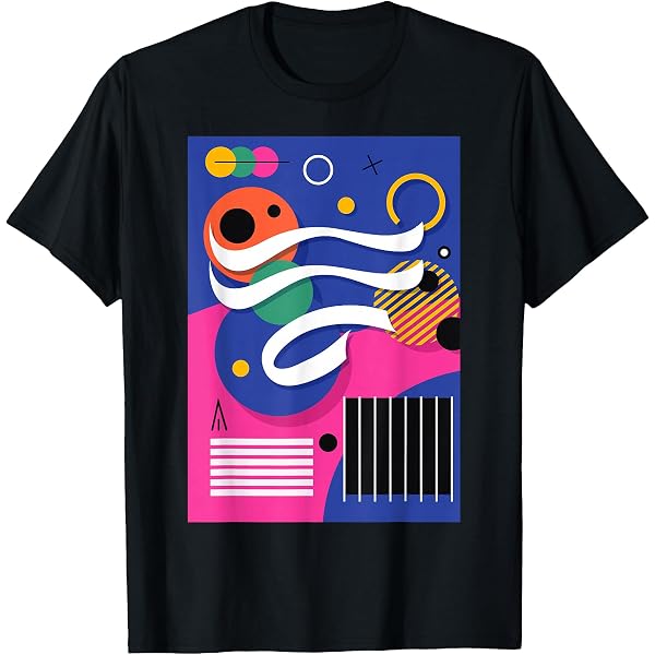 Amazon.com: Geometric Pattern 80s 90s Memphis Style T-Shirt