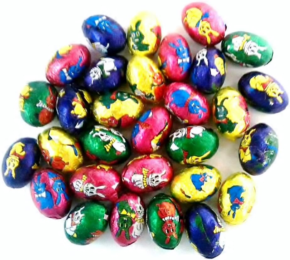 30 x Individual Mini Foiled Easter Bunnies Eggs - Milk Chocolate 5g