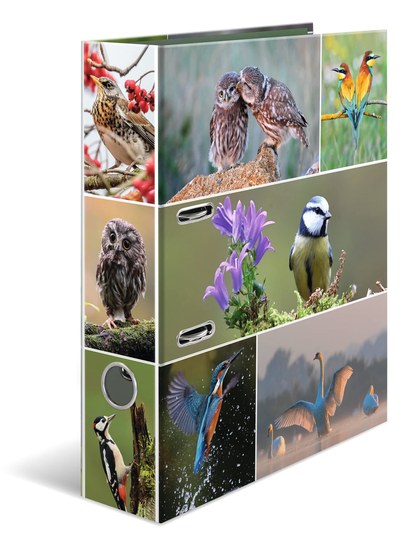 HERMA Lever Arch File Animal Worlds with Home Birds Motif, A4, 70 mm Spine, with Inner Print, 1 Folder