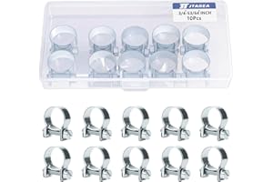 JTAREA 19-21MM Fuel Injection Hose Clamps 3/4"-53/64" Gas Line Clamps Pipe Clamp for Automotive Diesel Petrol Pipes