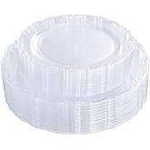 U-QE 60PCS Clear Plastic Plates for Party - Clear Plates Disposable Heavy Duty for Party & Wedding - Include 30PCS 10inch Dinner Plates and 30PCS 7.5inch Dessert/Salad Plates