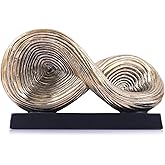 5.5‘’ Infinity Knot Sculpture - Abstract Decorative Object, Modern Infinity Loop Symbol for Home Decor, Knick Knacks for Shelves, Living Room Table, TV Stand, Geometric Coffee Table Statues(Gold)