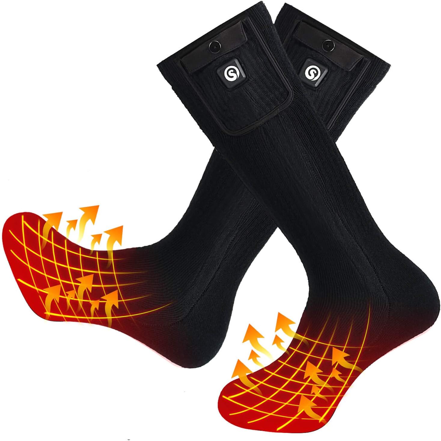 2019 Upgraded Rechargeable Electric Heated Socks,7.4V 2200mAh Battery