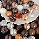 Sqqzuie 50PCS 20mm Bubblegum Beads,Multiple Styles Mixed Large Chunky Acrylic Beads for Jewelry Making,Round Chunky Bead for DIY Craft Pen Keychain Bracelets, Beadable Pen