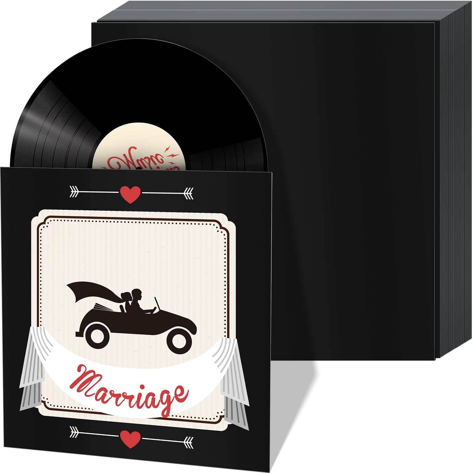 Photo 1 of Colarr 30 Pcs 12 Inch Vinyl Record Sleeves 350gsm Blank Album Jackets Cardboard Vinyl Record Covers Outer LP Sleeves Jackets Covers for Collections Storage, Black
