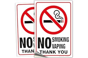 iSYFIX No Smoking No Vaping Sticker Sign - 2 Pack 7x10 inch – Premium Self-Adhesive Vinyl, Laminated for Ultimate UV Protection, Weather, Scratch, Water & Fade Resistance, Indoor & Outdoor
