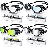 Vegemono Swim Goggles, Unisex Adult Swimming Goggles Upgraded Anti Fog Anti UV No Leakage Wide View for Men Women Youth