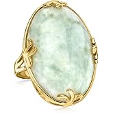 Ross-Simons Jade Ring in 18kt Gold Over Sterling. Size 8