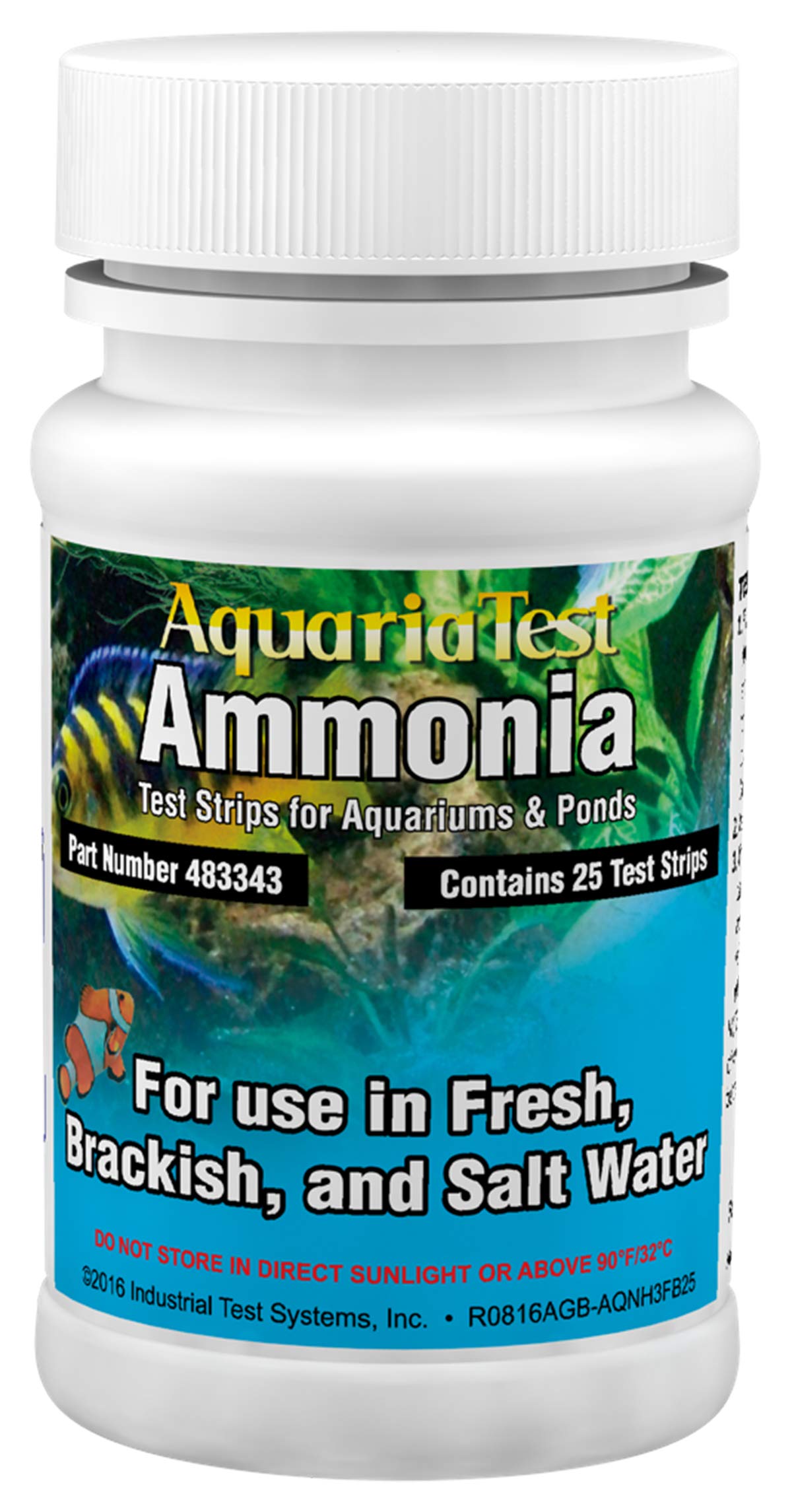 Industrial Test Systems 483343 AquariaTest 1 Ammonia, 1 Minute Test Time (Bottle of 25)