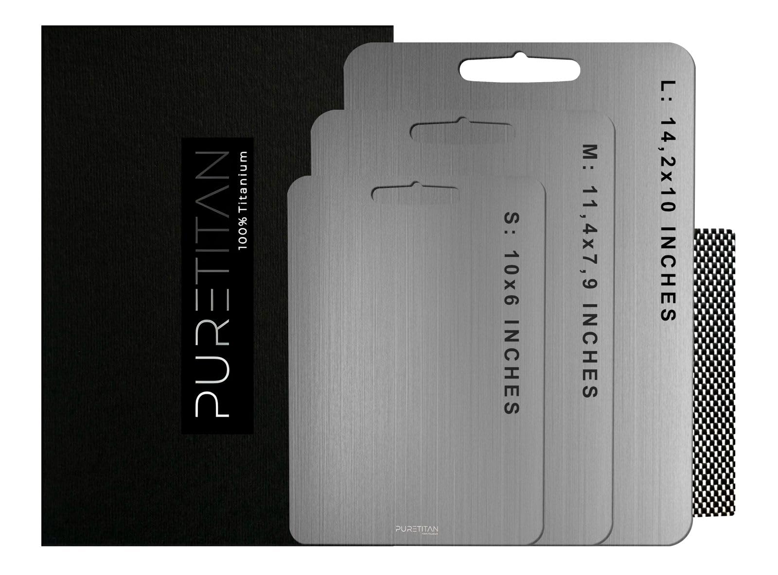 Photo 1 of *** MISSING TWO *** Pure Titan® Non-Porous Titanium Cutting Board – Superior Hygiene, Dishwasher Safe & Non-Slip | Ideal for Chefs, Raw Meat, and Camping | Premium Culinary Investment (L)