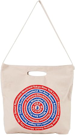 cities print denim oversized tote