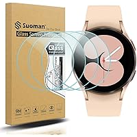 Suoman 4-Pack for Samsung Galaxy Watch 4 40mm Screen Protector, 2.5D 9H Hardness Tempered Glass Screen Protector for…