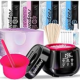 Smart Waxing Kit for Women with Temperature Control,Waxfans Digital Wax Warmer,Gentle Wax Beads for Sensitive Skin,For Brazilian, Bikini, Facial, and Body Hair Removal, at Home Waxing Kit for Women