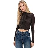 Susana Monaco Women's Mock Neck Gathered Top