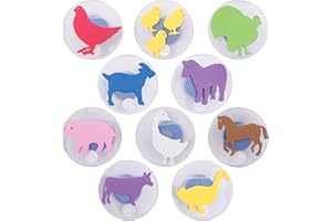 READY 2 LEARN Giant Stampers - Farm Animals - Set of 10 - Easy to Hold Foam Stamps for Kids - Arts and Crafts Stamps for Displays, Posters, Signs and DIY Projects