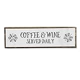 Coffee and Wine Served Daily - Handmade Metal Wood Coffee Sign – Cute Rustic Wall Decor Art - Farmhouse Decorations – Coffee 