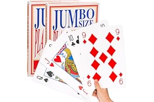Yopay 2 Pack Jumbo Giant Playing Cards, Oversized Poker Deck Cards for Casino Theme Party Decoration, 8 X 11in Big Full Deck 