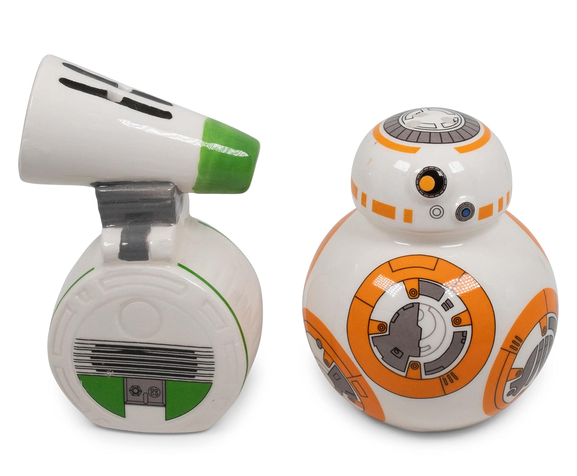 Star Wars BB-8 and D-O Ceramic Salt and Pepper Shakers | Set of 2, White (SW35745)