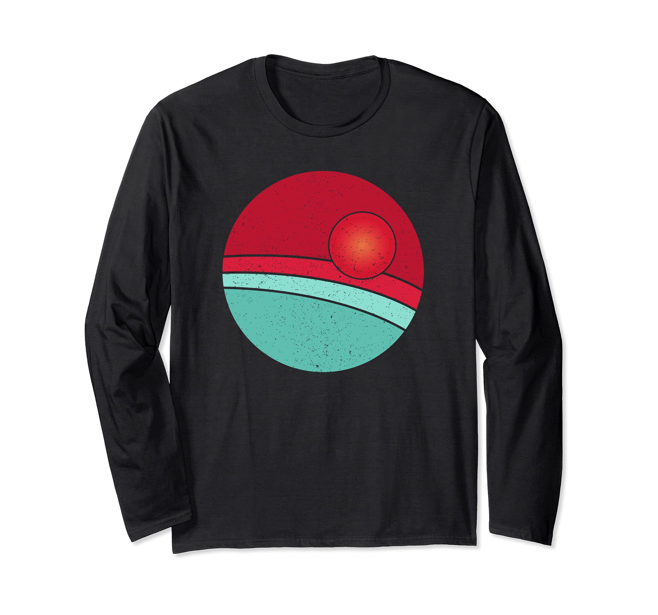 Retro Planet and Solar System Cool Retro Sunset Design Long Sleeve T-Shirt