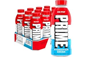 PRIME Hydration ICE POP, Sports Drinks, Electrolyte Enhanced for Replenishing Fluids, 250mg BCAAs, B Vitamins, Antioxidants, Low Sugar, 16.9 Fl Oz, 12 Pack