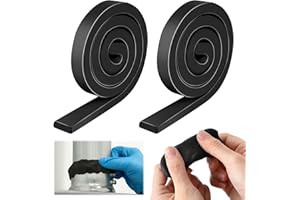 ElectricWise Moldable Silicone Putty, Non Hardening Multi Purpose Duct Seal Compound for Metal, Glass, Wood, Ceramic, Crafts, Heat Resistant and Waterproof, 1.5 ft x 0.32 in(Black,2 Pack)