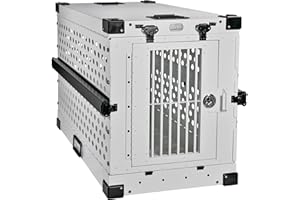 K9 Kennel Boss - Heavy Duty Fully Collapsible Powder-Coated Aluminum Dog Crate - Medium (White)