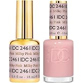 DND DC Gel Nail Polish Duo, Sheer Collection, 0.6 Fl Oz Each | Matching UV/LED Gel Polish &amp; Air Dry Lacquer Set, Chip-Free Long Lasting Sheer Nail Color, Easy Soak Off Removal
