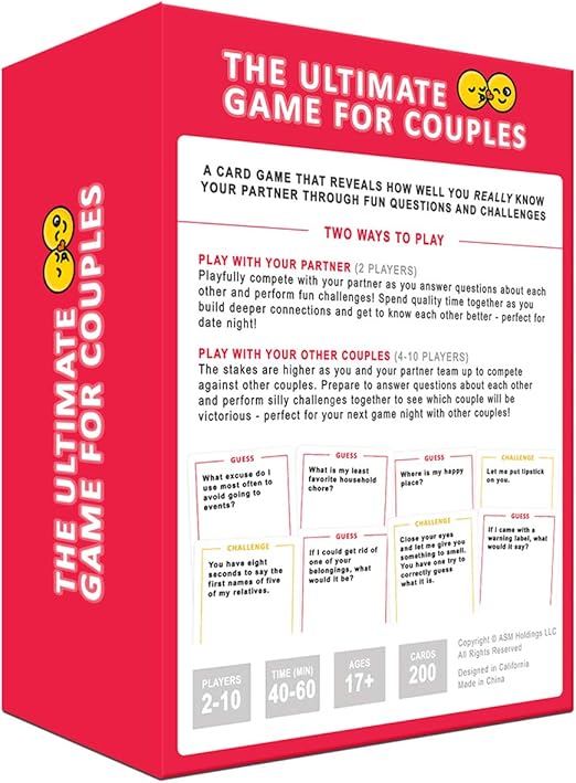Amazon Com The Ultimate Game For Couples Great Conversations And Fun Challenges For Date Night Perfect Romantic Gift For Couples Toys Games
