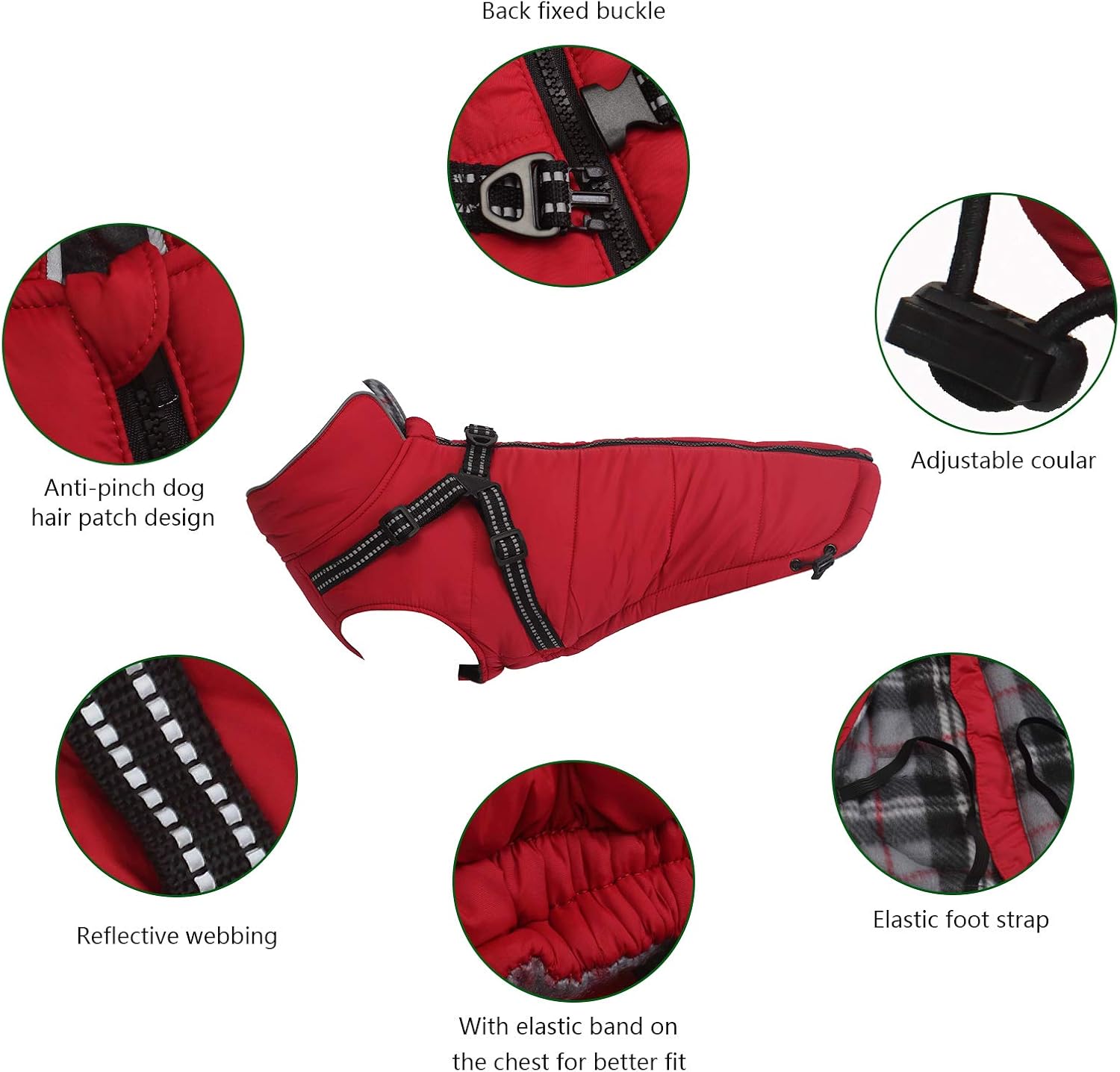Warm Pet Dog Coats and Jackets for Dogs,Waterproof Reflective Pet Dog Harness Vest Winter Dogs Clothes with Chest Strap - Image 5