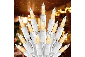 Brightown Christmas Lights, 100-Count 25ft Clear Incandescent Bulb Mini String Lights for Indoor Holiday Decor, Christmas Tree Garland Wedding Party Multi-Use Decoration, White Wire