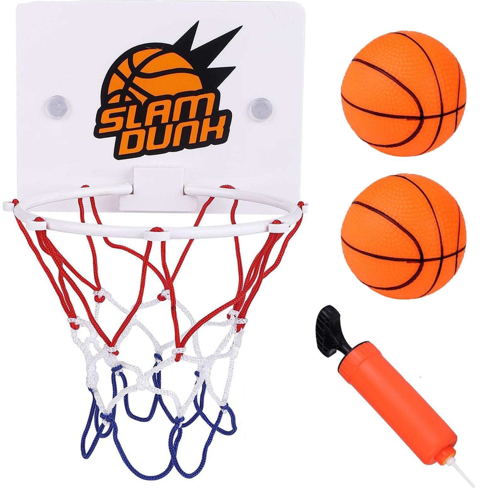 Mini Basketball Hoop Indoor, Wall Mounted Set with 2 Mini Basketball & Pump, Ideal for Office, Bedroom and Living room