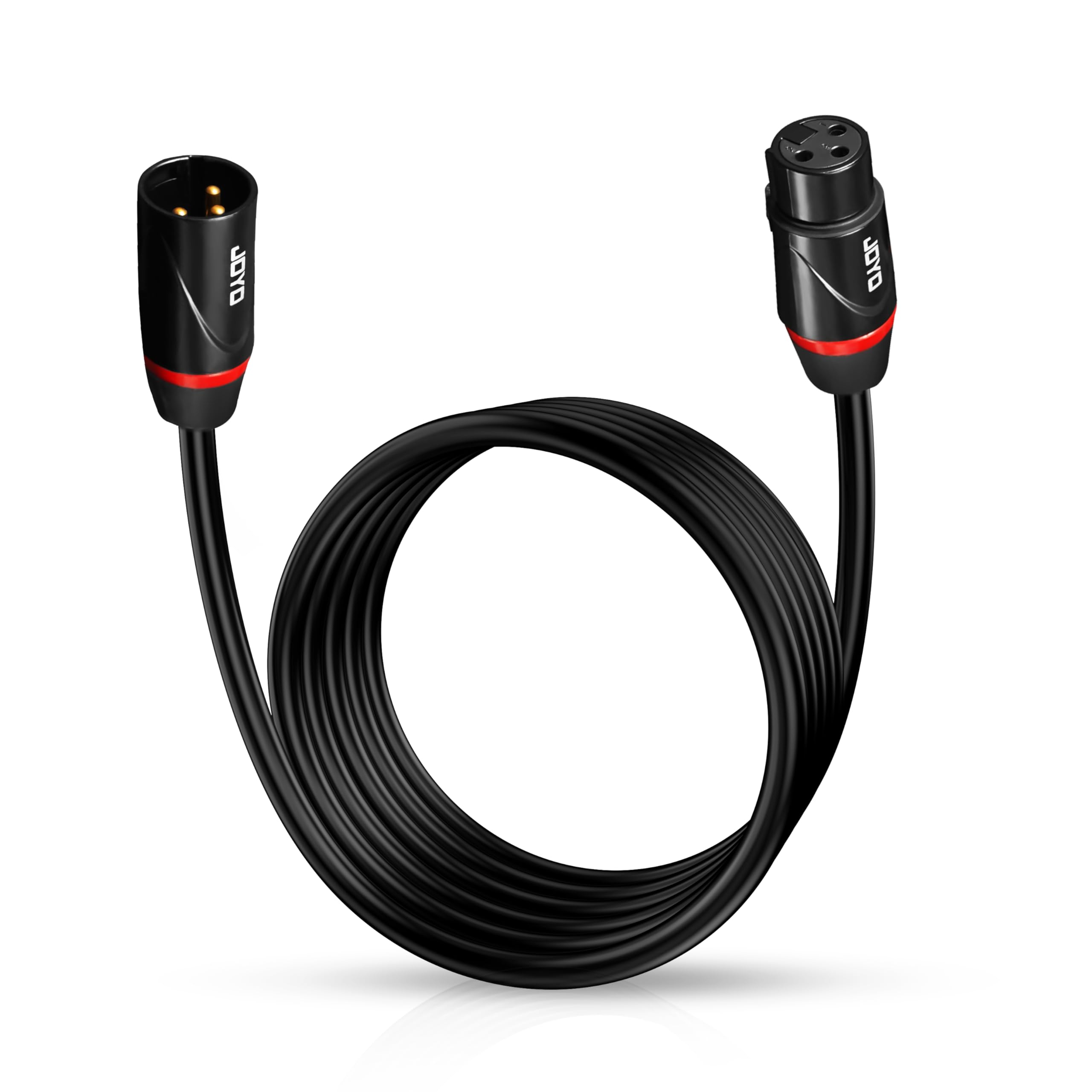 JOYO XLR to XLR Cable 6M/20ft Microphone Cable 3-Pin Male to Female for PA System, Audio Mixer, Studio Monitors, Audio Recording, Podcast, No Signal Loss and Balanced Shielded Black (CM-28)