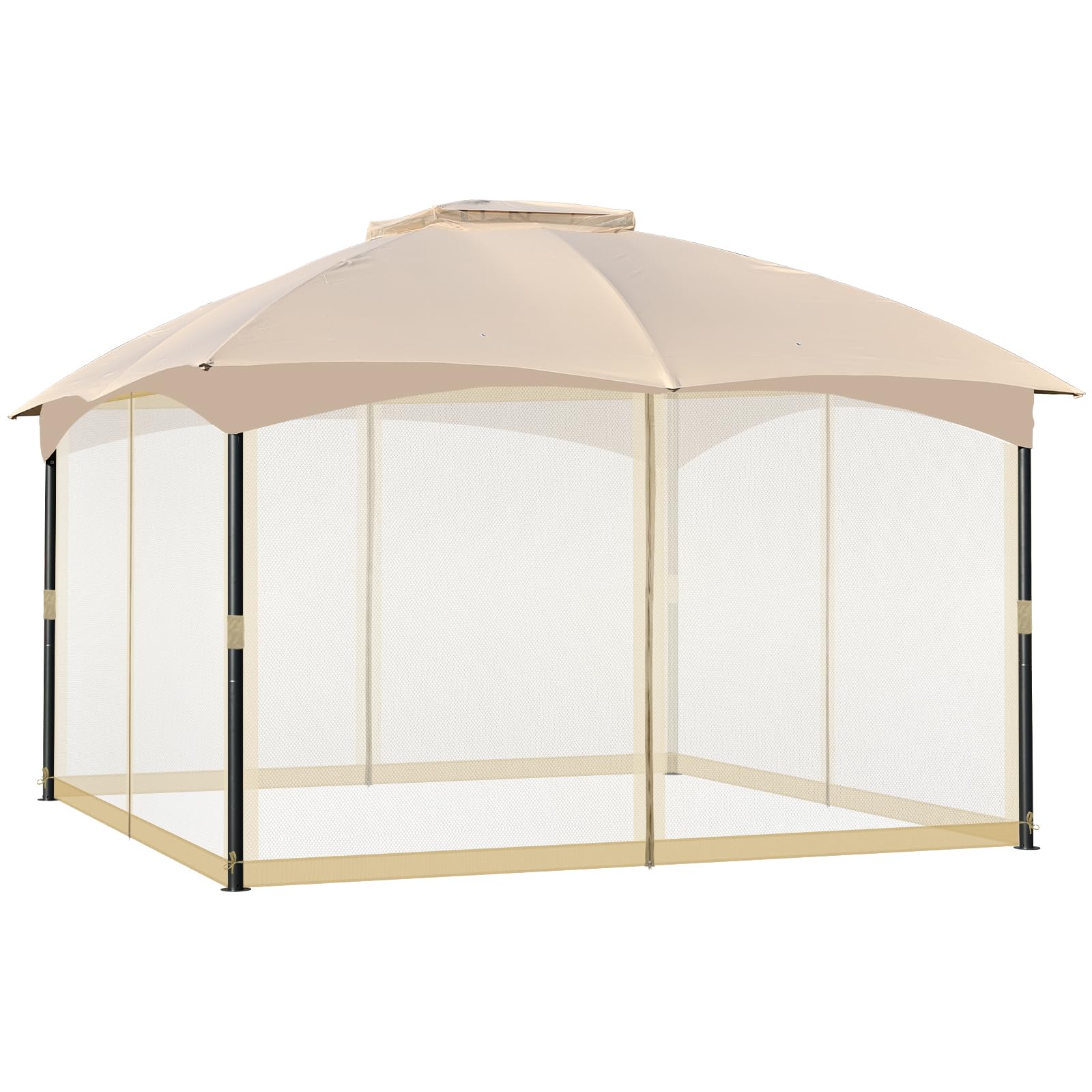 Photo 1 of ** FACTORY SEALED**
COWVIE Gazebo Replacement Netting Screen, 12' x 14' Universal Gazebo 4-Panel Mosquito Sidewalls with Double Zippers for Outdoor Patio (Only Netting)