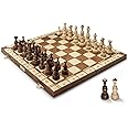 Wegiel Legate Luxury Wooden Chess Set for Adults and Kids - 18 Inch Handcrafted from Premium Beech and Birch Wood - Unique Folding Design with Chess Piece Storage