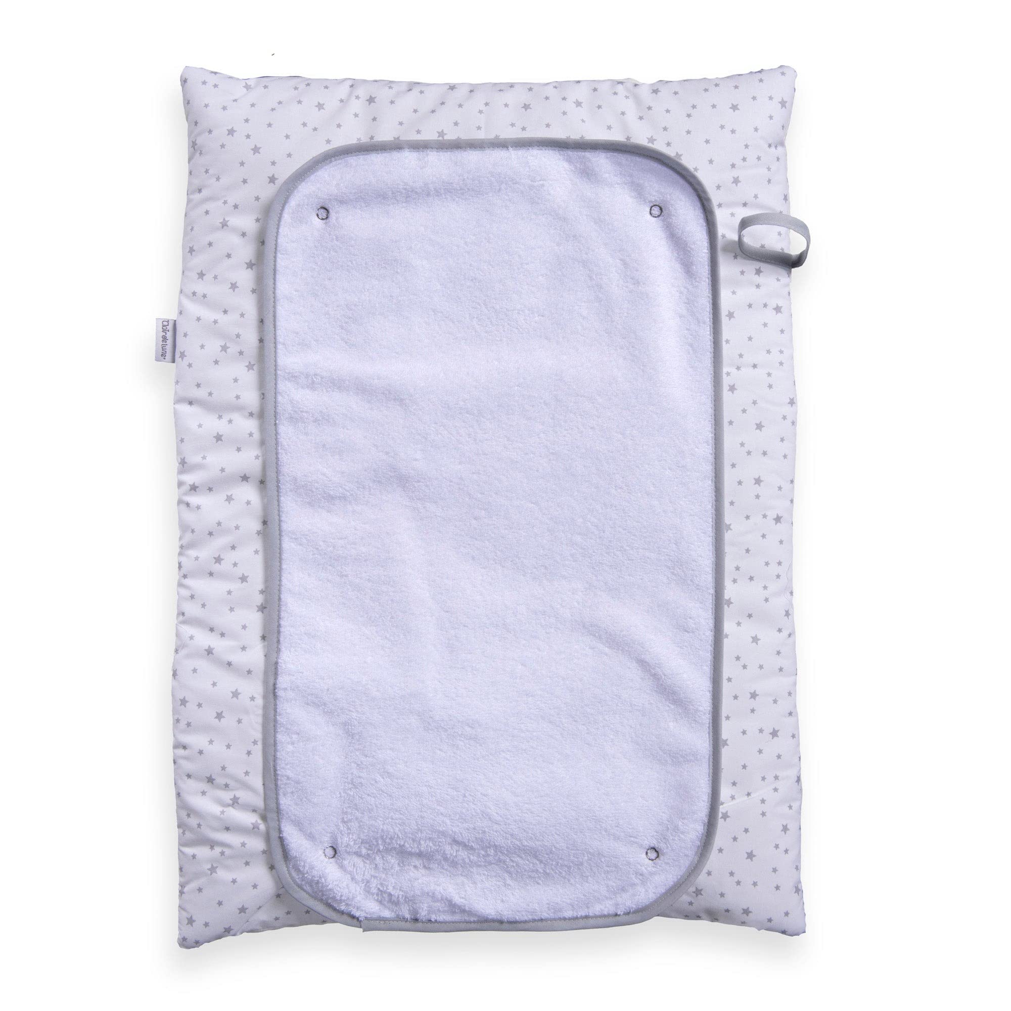 Clair de Lune Grey Stars & Stripes Roly Poly Travel and Change Mat