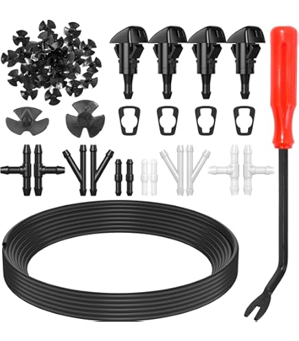 2-Piece Windshield Washer Nozzle Set For Jeep Wrangler JK 2012 – Direct Fit Black Replacements