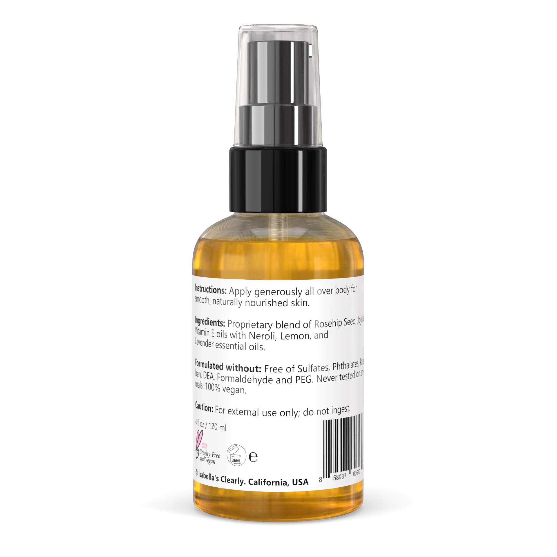 Isabella's Clearly BUMP, Organic Belly Oil for Moms and Moms to Be | Firming, Hydrating, Skin Nourishing Moisturizer for Skin Elasticity, Stretch Marks, Scars | Pregnancy, Maternity, Postpartum