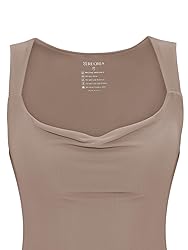 REORIA Women's Summer Cowl Neck Mesh Sleeveless