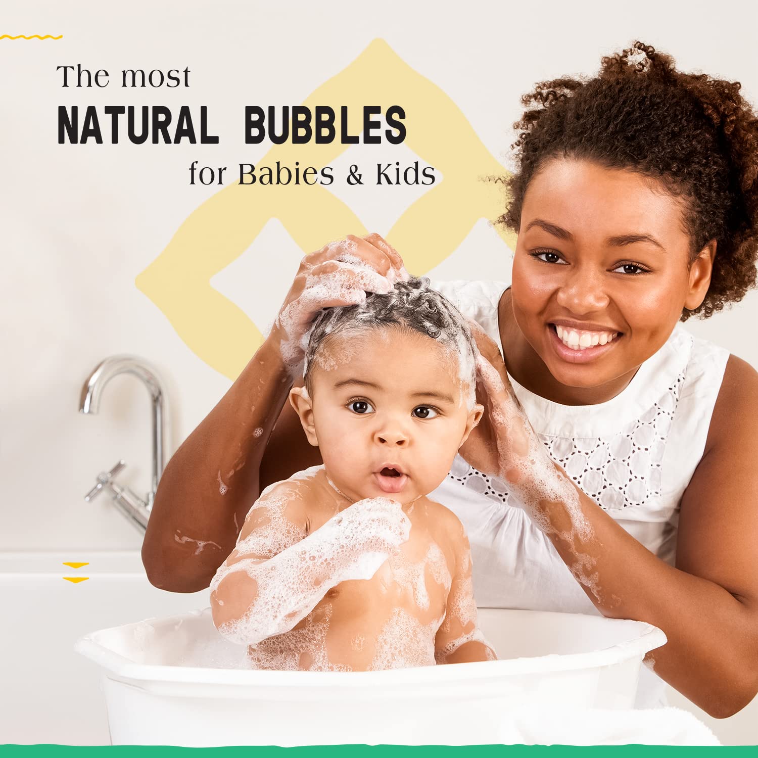 Alaffia Babies and Kids Bubble Bath, Gentle Baby Essentials for Delicate Skin, Cleansing & Calming Bubbles, Plant Based Formula, Vegan, Eucalyptus Mint (2 Pack - 32 Fl Oz Ea)