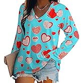 ACCXECTGGV Women's T Shirts V Neck Summer Long Sleeve Loose Tops Tees 2025 Casual Clothes