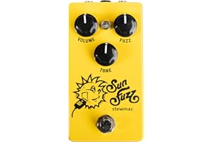 StewMac Sun Fuzz Pedal – Classic 60s-Inspired Fuzz with True Bypass, Silicon BC108 Transistor, Volume, Fuzz & Tone Controls – Bias and Clean Trim Pots