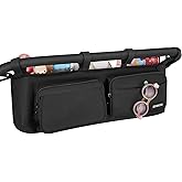 Double Stroller Organizer with 11 Compartment for Bob Duallie, Baby Jogger City Mini GT2, Double Jogging Stroller Caddy, Jeep