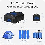 BOYUJK Car Roof Bag 425 L Waterproof No Rack Needed 6 Straps Blue view 3