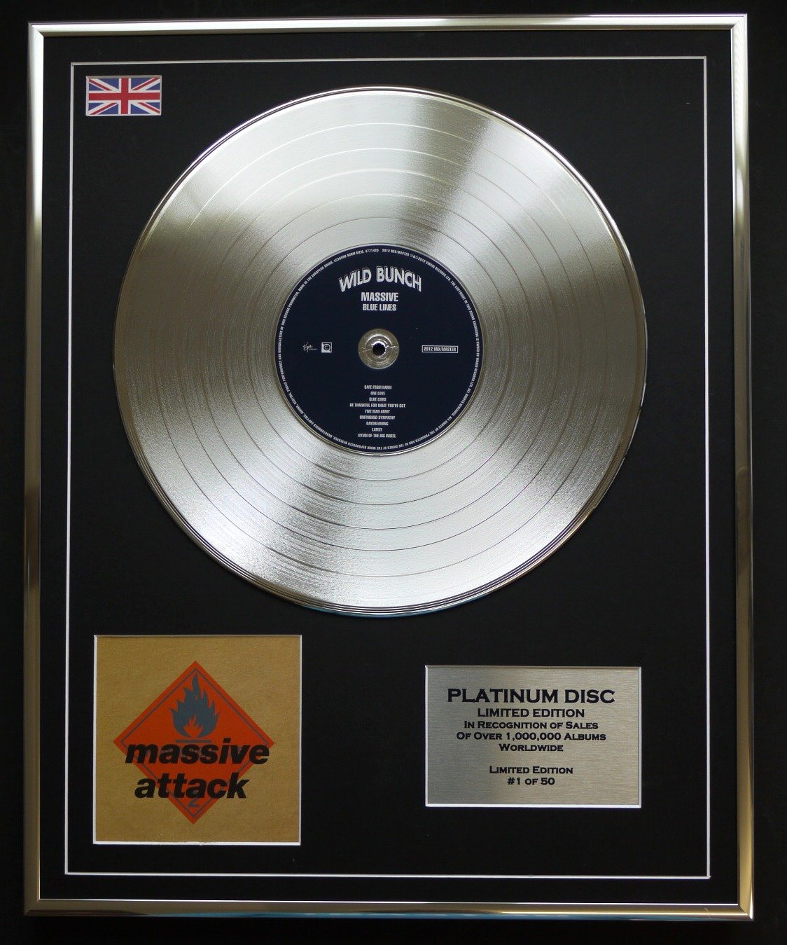 MASSIVE ATTACK/LTD EDITION CD PLATINUM DISC/BLUE LINES