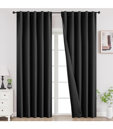 NICETOWN Sage Green Blackout Curtains 90 Inches Long - Thermal Insulated Room Darkening Grommet Drapes For Bedroom & Living Room (52\"W X 90\"L, 1 Panel)