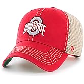 47 NCAA Trawler Team Color Mesh Trucker Clean Up Adjustable Hat, Adult One Size Fits All (Ohio State Buckeyes Red)