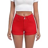 Y imoso Jean Shorts for Women High Waisted Stretchy Casual Cuffed Denim Shorts