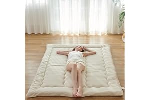 Gortupi Twin Foldable Japanese Futon Mattress for Floor Bed - Roll Up Tatami Mattress, Beige