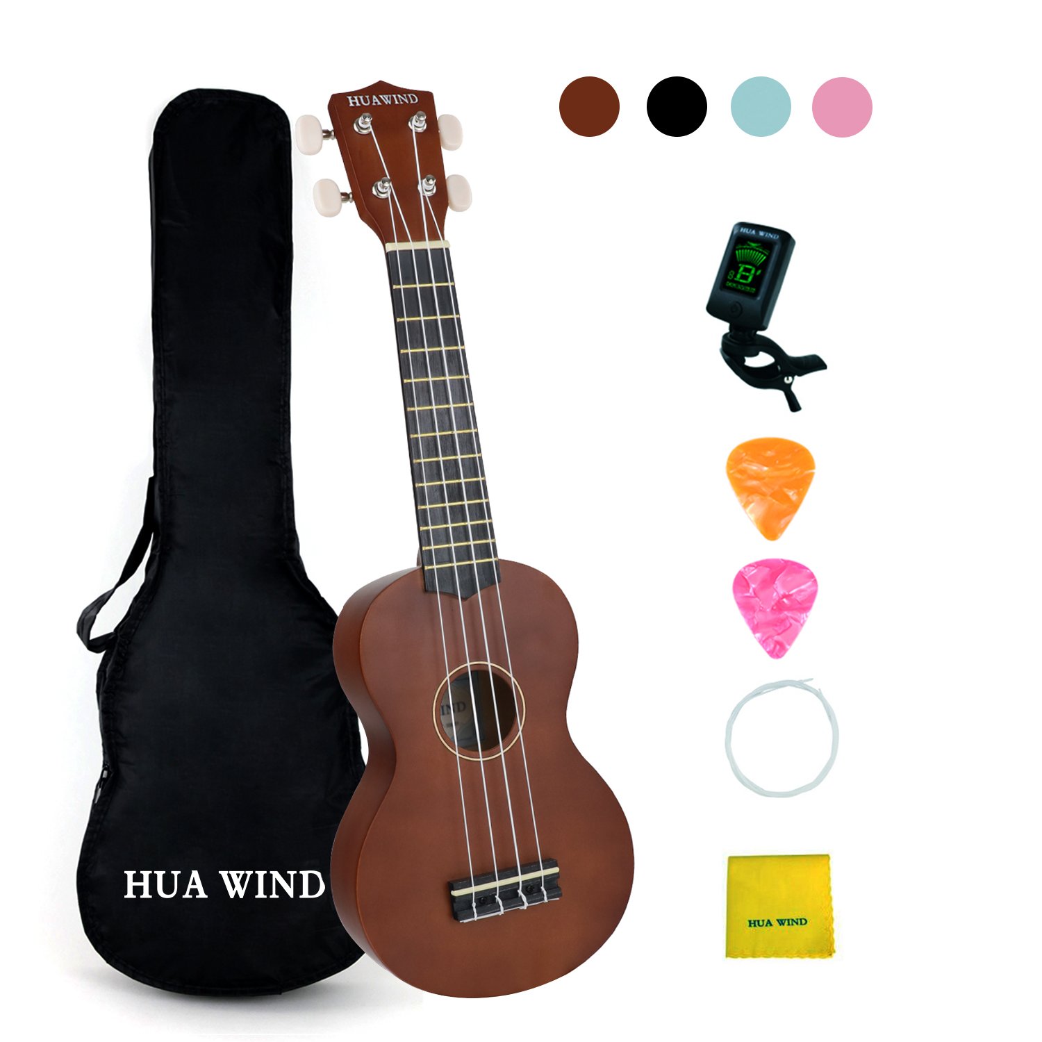 Ukelele para principiantes cuatro cuerdas, de 21 pulgadas, Soprano